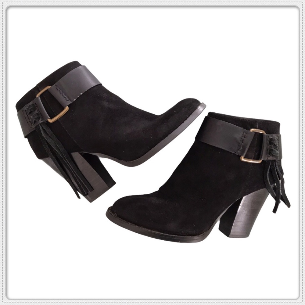 Kensie Maslow Black Suede Ankle Boot, Size 7.5